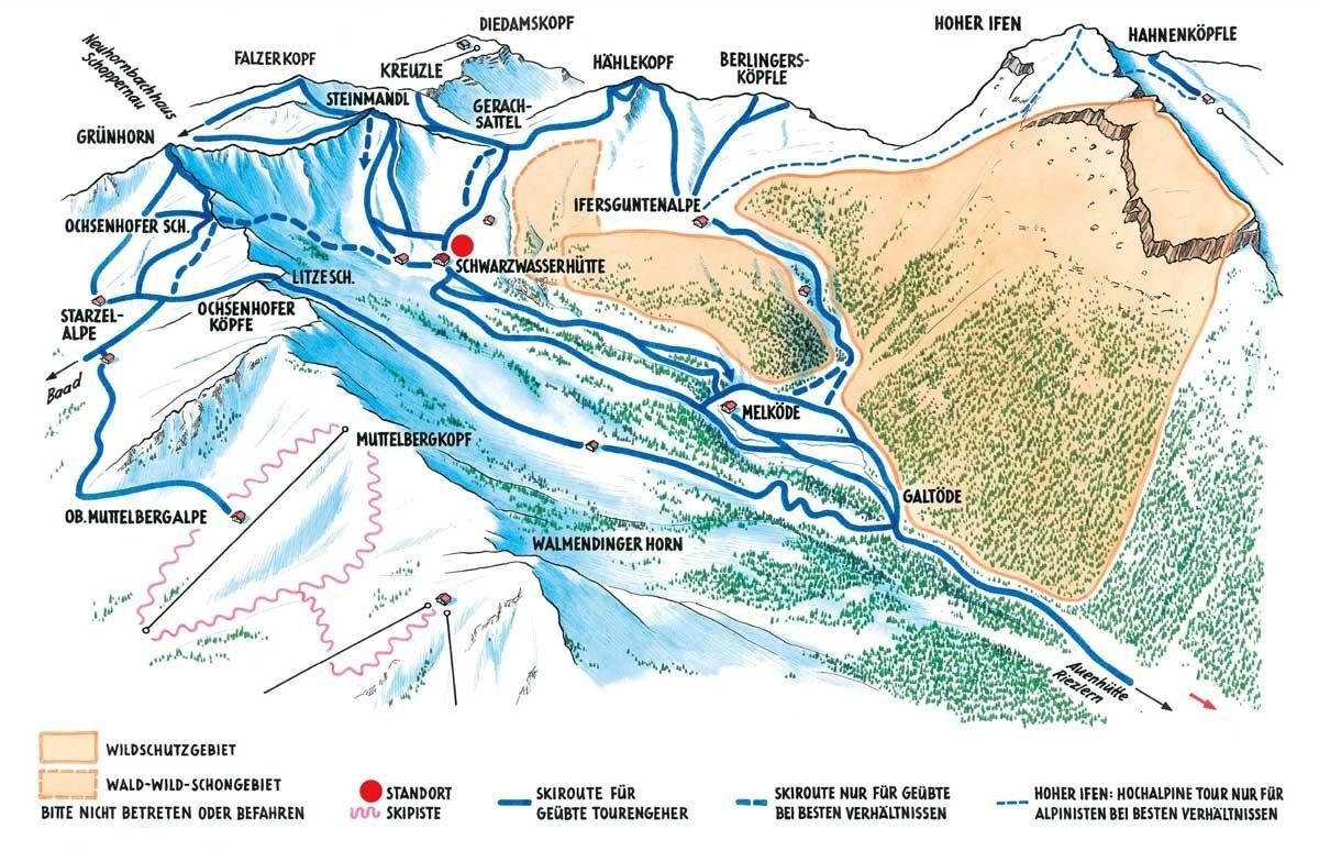 Natuerlich auf Tour: Touren um die Schwarzwasserhütte. Quelle: https://www.alpenverein.de/natur/naturvertraeglicher-bergsport/natuerlich-auf-tour/tourengebiete/-natuerlich-auf-tour_aid_32676.html