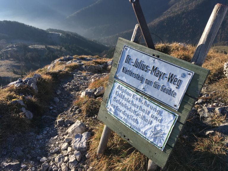Der Klettersteig zum Brünnstein-Gipfel